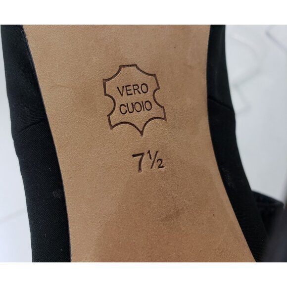 Charles David Black Cutout Peep Toe Stiletto Booties Leather Sole 7.5 - Picture 6 of 8